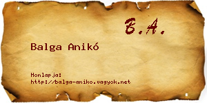 Balga Anikó névjegykártya